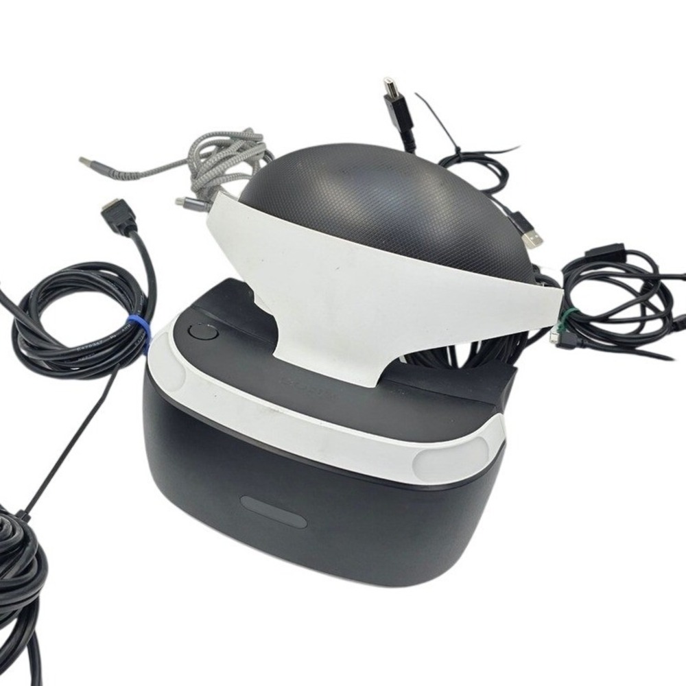 Sony PlayStation VR Headset CUH-ZVR1 PS4 Black White Virtual Reality Cables P2